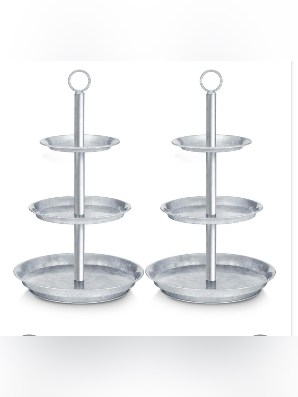 ‘Seafood Cupcake Dessert’ 3-Tier Stand Galvanized Metal (2-Pack)